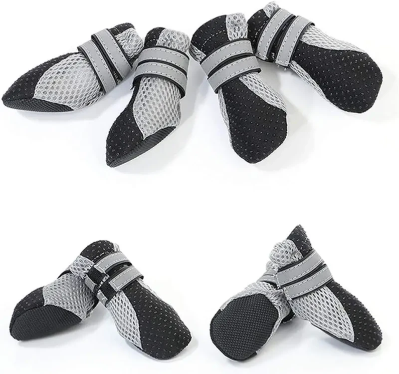Waterproof Winter Classic Pet Rain Socks Shoes Large Size Black Nylon Dog Boots Print Pattern for Injured Paws Non Slip Design