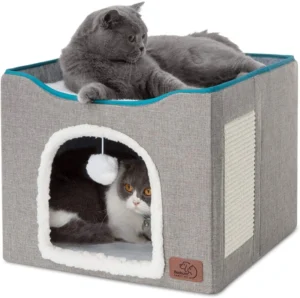 Wood Indoor Foldable Pet Stool Nest with Storage Cat Kennel Durable