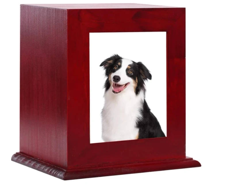 Wood Pet Urns Photo Frames Cat Dog Ashes Ash Box Memorial Funeral Supplies for Animal Ashes Storage Memorial Casket