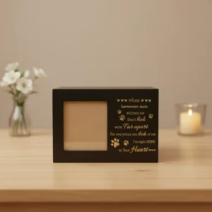 Wooden Pet Cremation Urn Custom Pet Memorial Funeral Casket Box