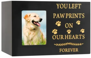Wooden Pet Cremation Urns with Photo for Dog Cat Small Pet Ashes Funeral Memorial