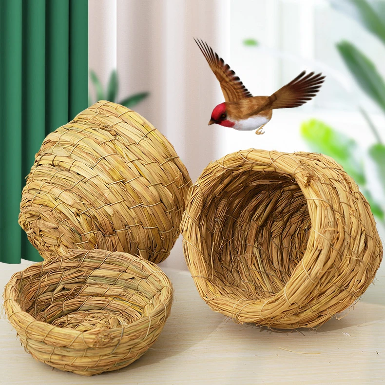 Woven Bird Nests for Sparrows Thrushes and Mockingbirds Warmth retaining Hanging Nests for Birds Tiger skin Parrot Nests
