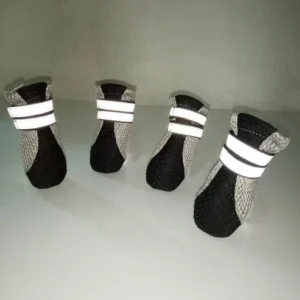 in Stock Mesh 4 Pcs Outdoor Sports Protect Safety Adjustable Reflective Anti slip Pet Dog Boots Shoes Supplies