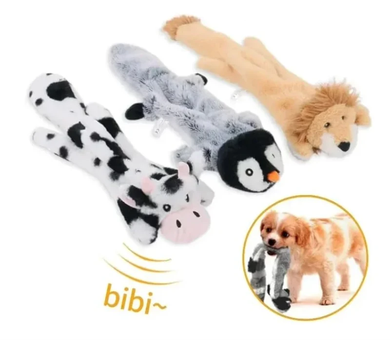 plush animal toys without stuffing plush pet toys with squeaky